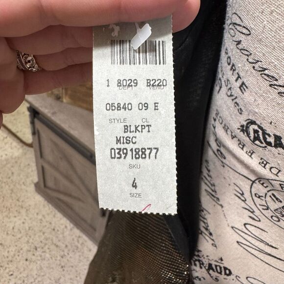 Vintage Cache Metallic Evening Maxi Gown Velvet Trim Size 4 Deadstock Y2K - Picture 11 of 11